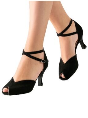Werner Kern Asta Ballroom Dance Shoes Black Suede Peep Toes Size 
7.5 UK 10 US